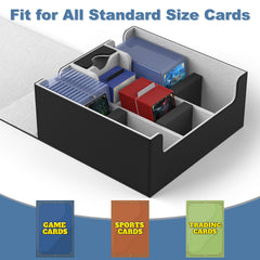 Mlikero large-capacity box holds 1800+ single-sleeved cards for collectors.