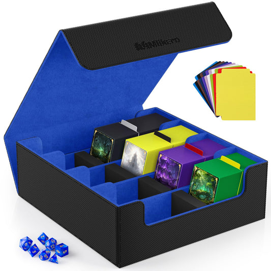 Mlikero card deck case with 10 colorful dividers for organization