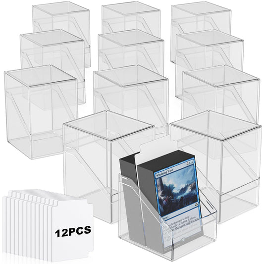 Mlikero card deck case 12-pack with clear view for 100 sleeved cards