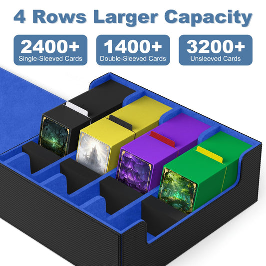 Mlikero card deck case four-row storage for high capacity
