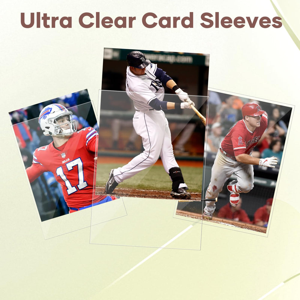 Mlikero clear 66x91mm sleeves showcase MTG and TCG cards with crystal visibility