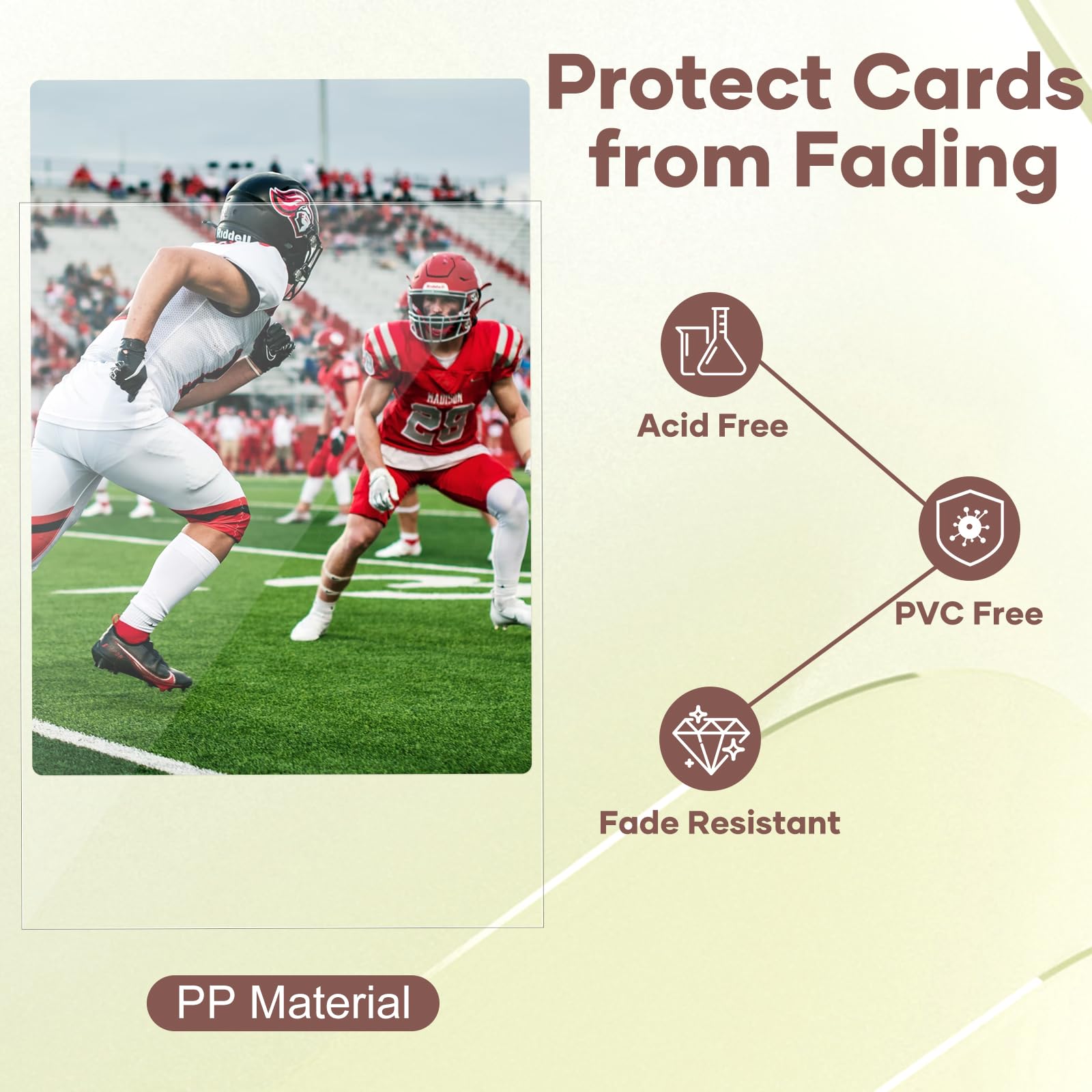 Mlikero crystal clear display sleeves highlight card details when stored