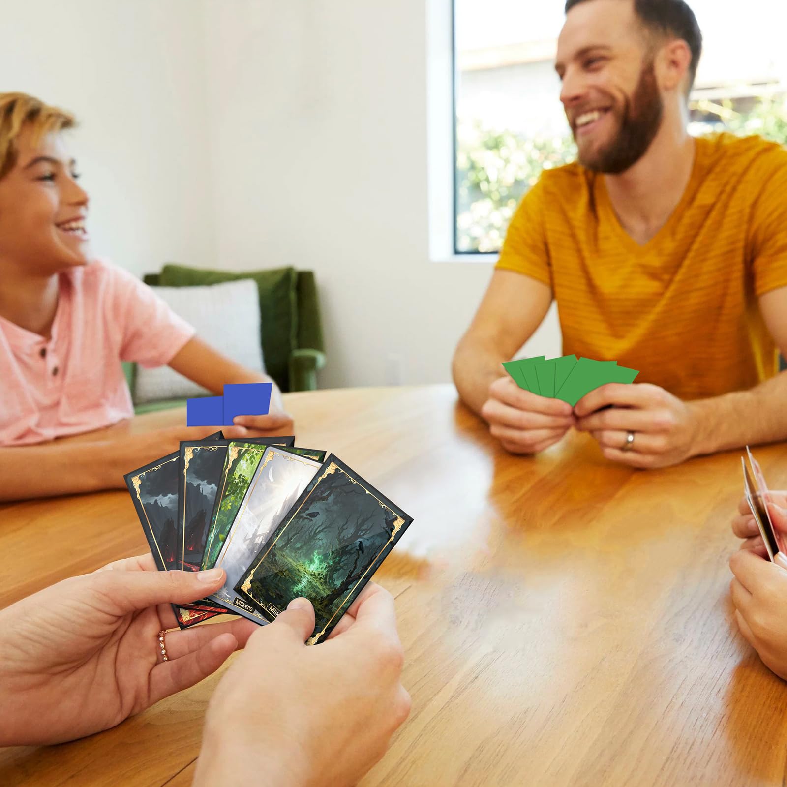 MLikero double-sleeving in action with MTG cards showing seamless layering