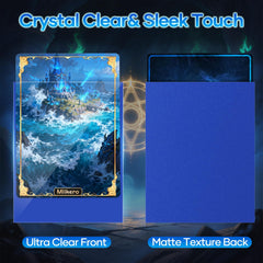 Mlikero close-up shows matte side and glossy side for easy viewing and smooth shuffling.