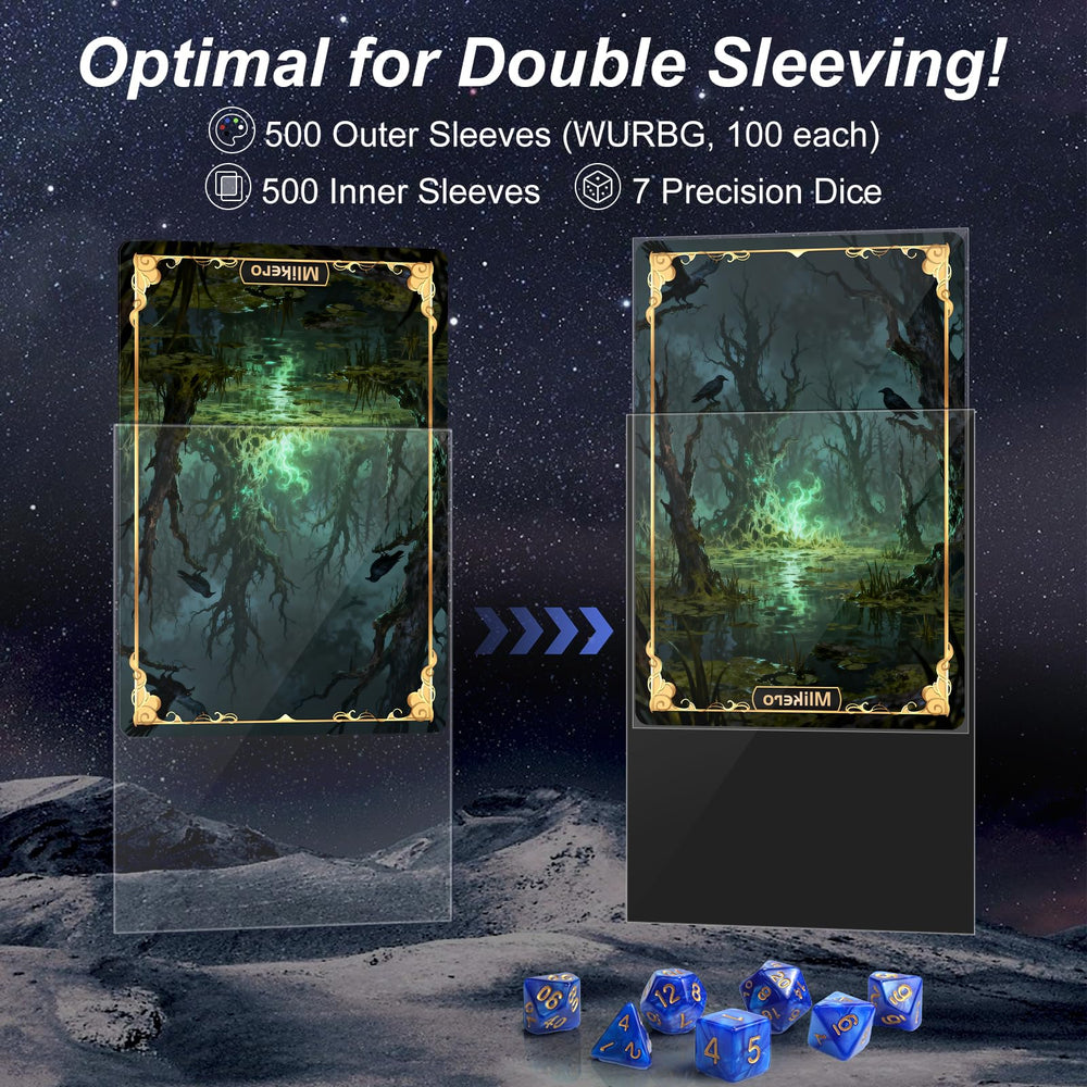 MLikero matte sleeves 66x91mm with color options offering sturdy, glare-free protection