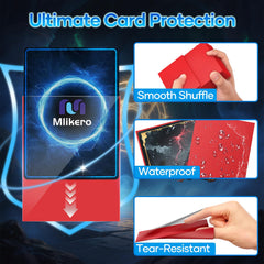 Mlikero red matte sleeves glossy side shows clear card visibility.