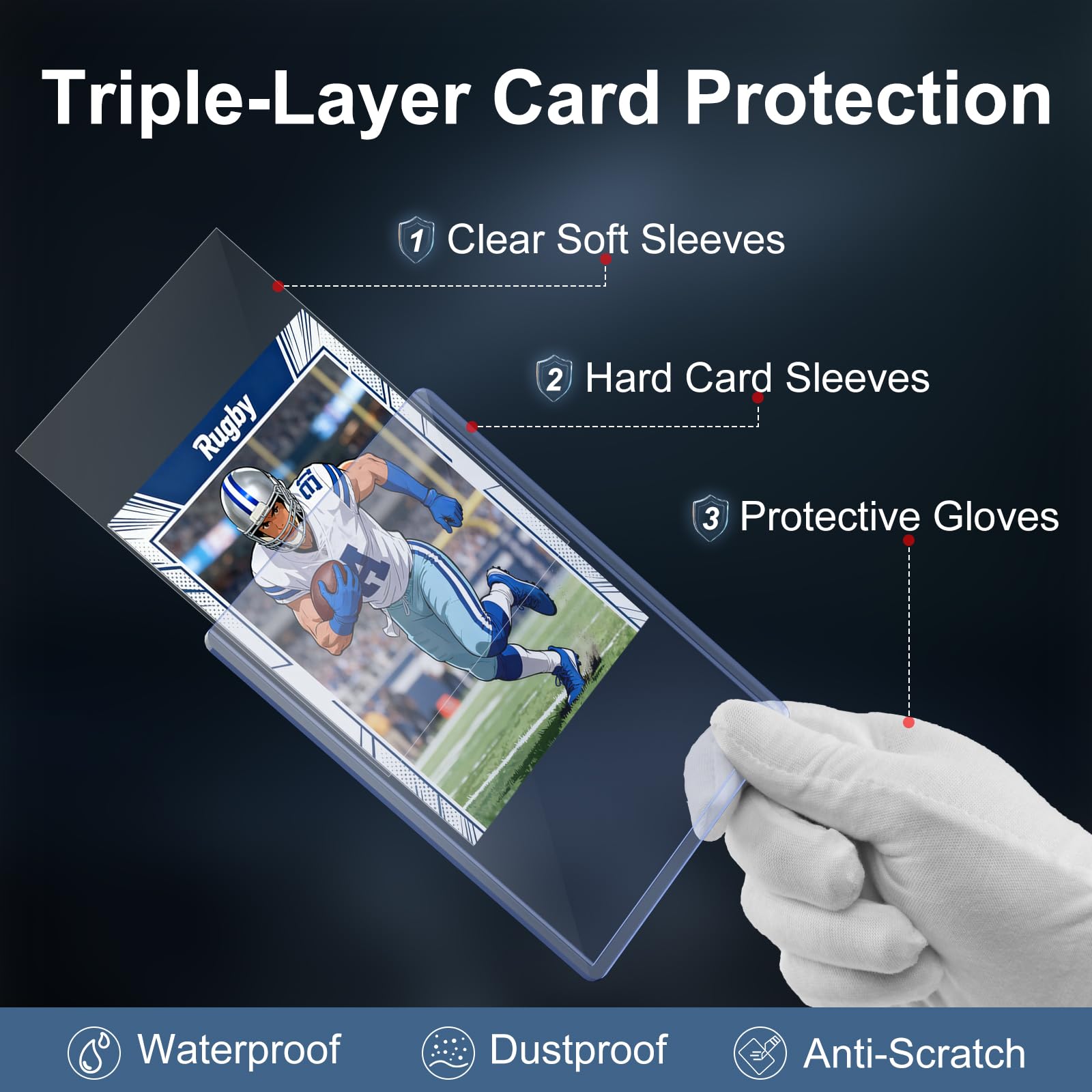 Mlikero 68x94mm thick card sleeve, non-PVC and anti-fade protection