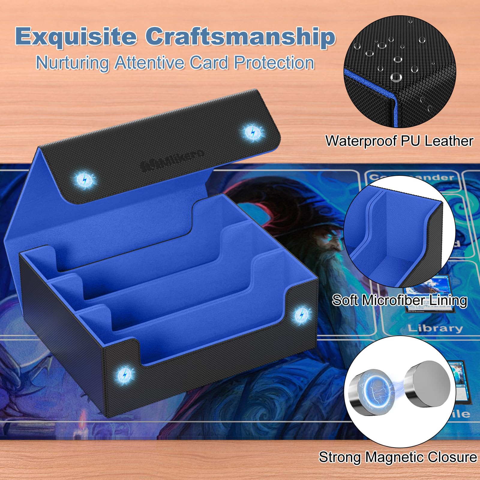 Mlikero waterproof exterior with microfiber lining protects cards from damage