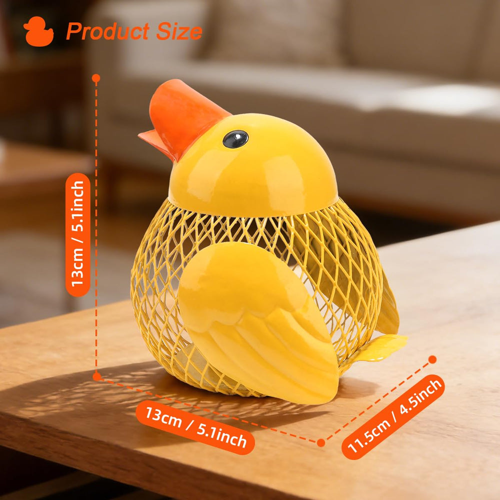 Mloarts duck piggy bank open mouth, convenient coin intake for quick savings.