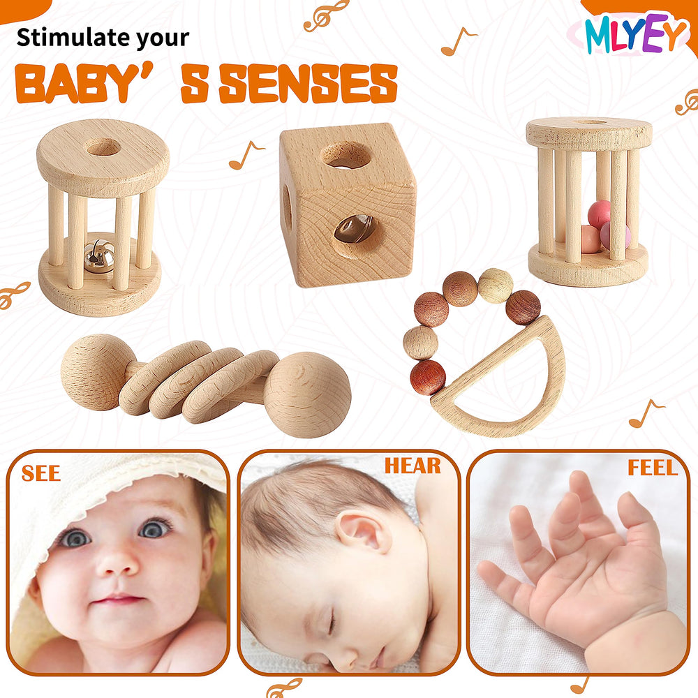 MLYEY ring rattle is easy to grasp for tiny fingers.
