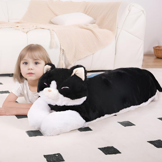MMguai 40-inch jumbo cat plush pillow for cozy hugs and snuggles