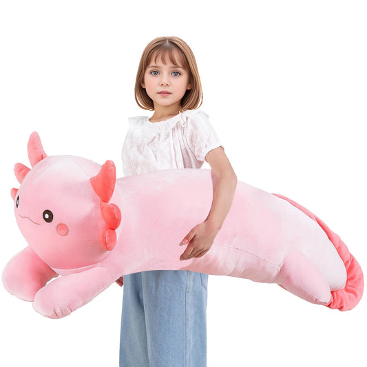 MMguai 40 inch pink axolotl body pillow for cozy hugs and better sleep