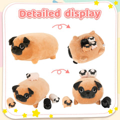 MMguai Bulldog family plush on living room shelf as friendly decor