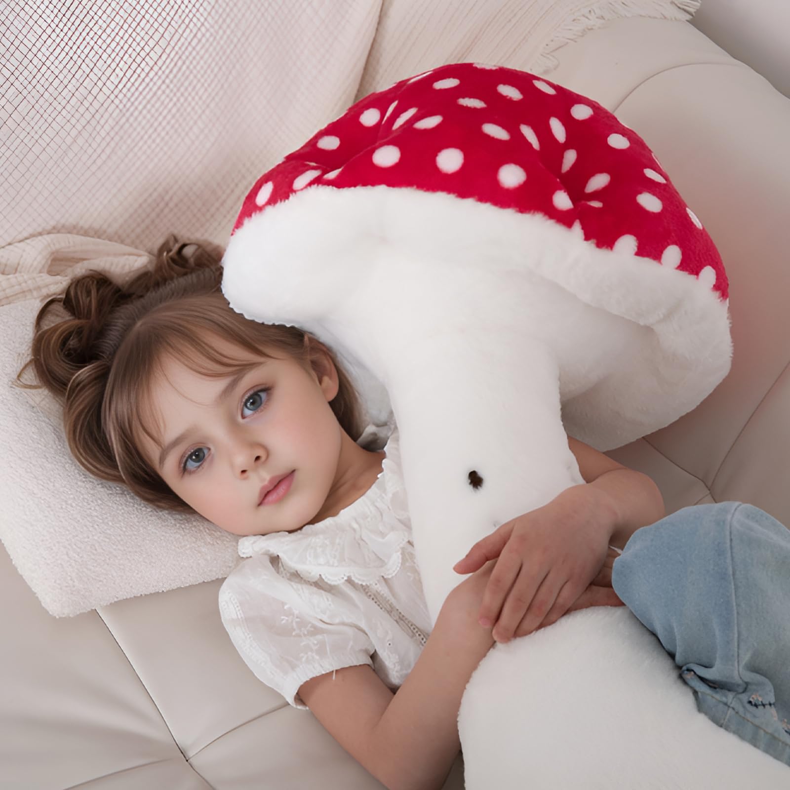 Gift-ready MMguai mushroom plush pillow for birthdays and holidays.
