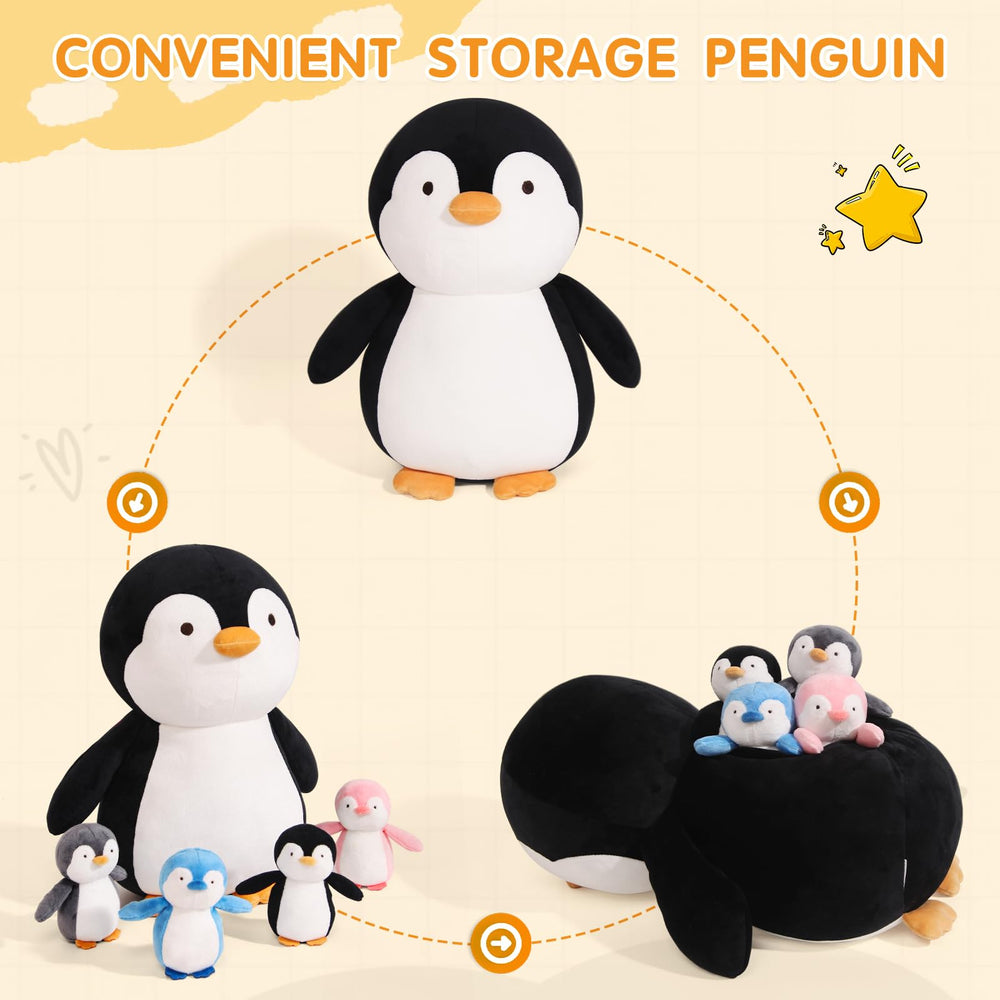 MMguai baby penguin plush three shows durable fill for naps