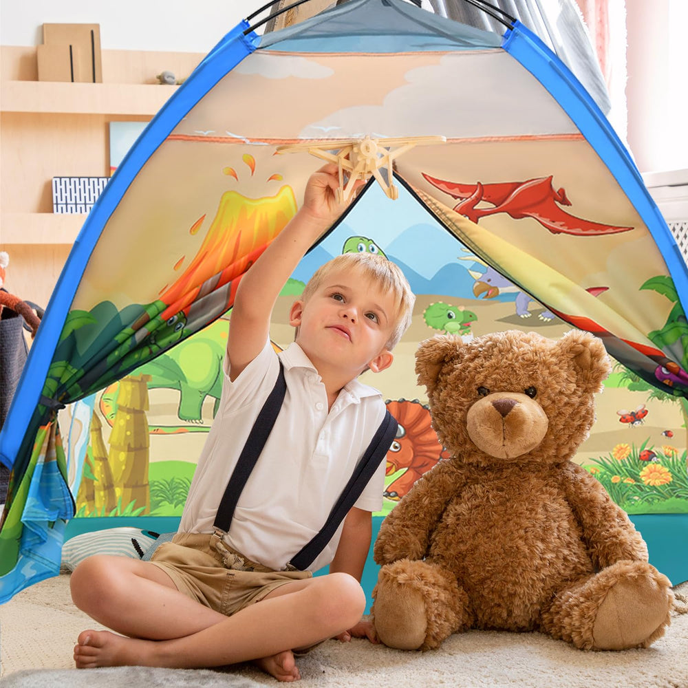 Mnagant Dinosaur World tent folded in carrying bag for easy transport.