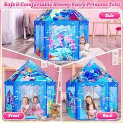 Mnagant tent uses durable polyester for long-lasting play.
