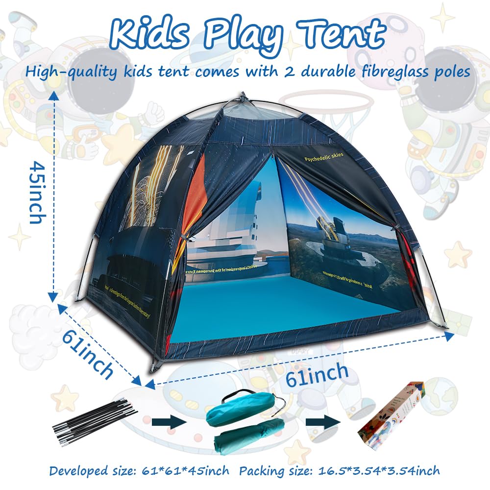 Mnagant Observatory Space Tent set up in the backyard for outdoor fun.