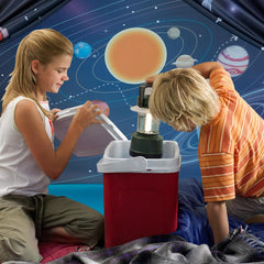 Mnagant Space World tent uses durable fiberglass poles for sturdy play sessions