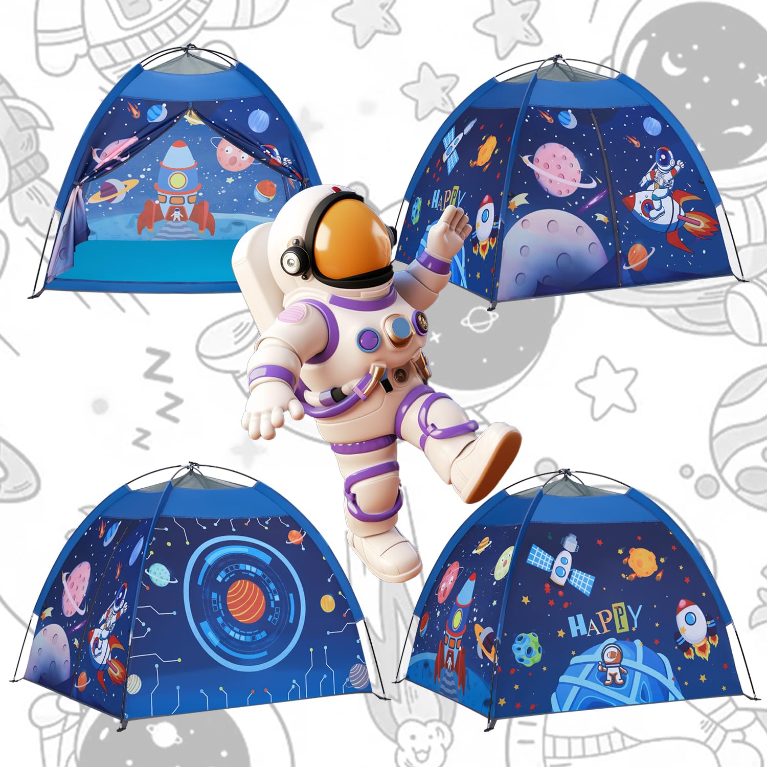 Mnagant Space World Play Tent interior view showing room for toys and friends.