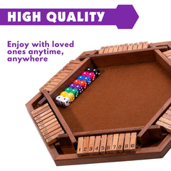 Two to six players enjoy a casual math-friendly session with MNYUN Shut The Box.