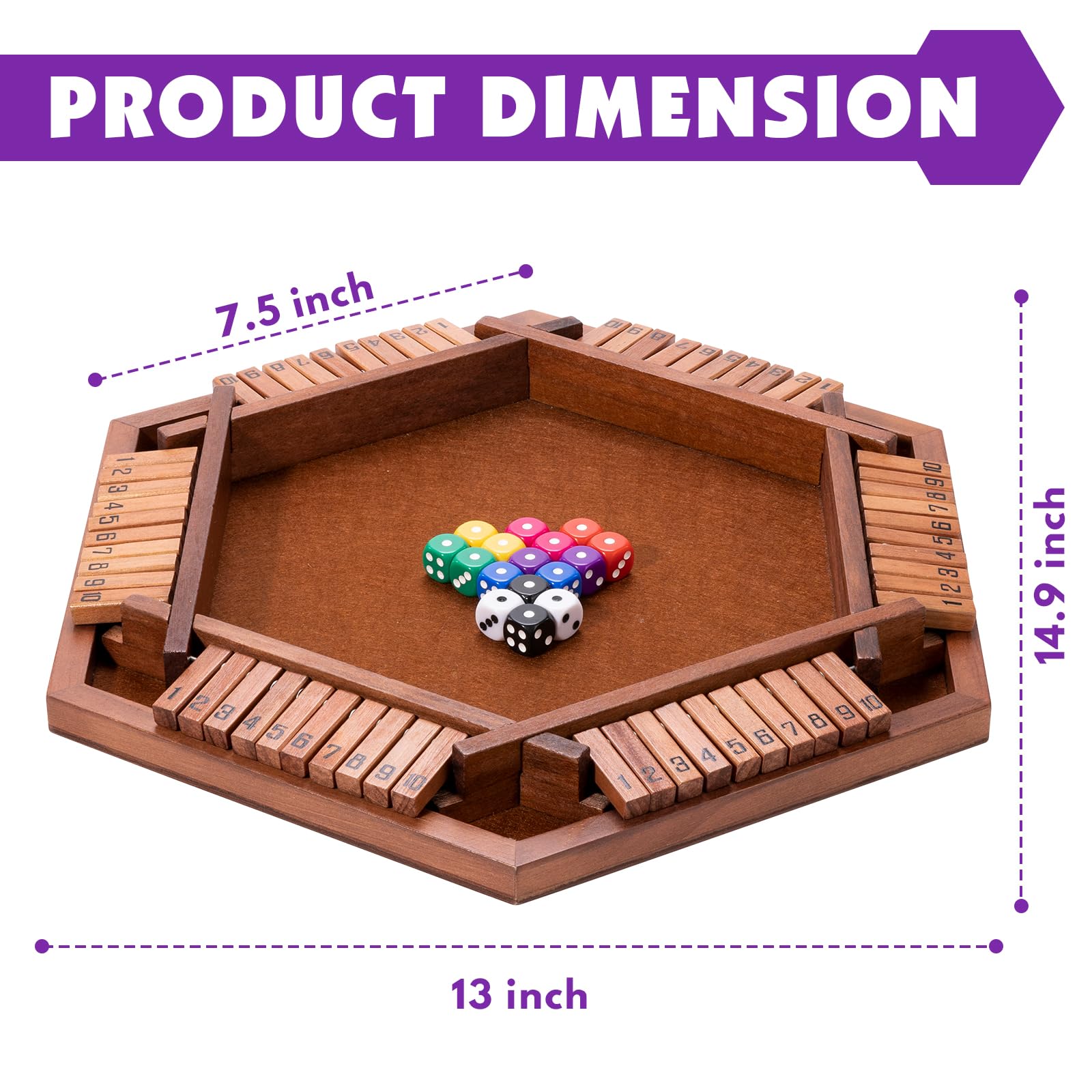 Close-up of dice and wooden surface highlighting simple addition and probability learning.
