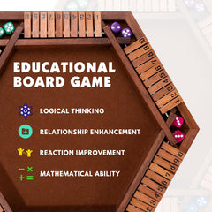 MNYUN Shut The Box gift set shown as an educational wooden game for learning.