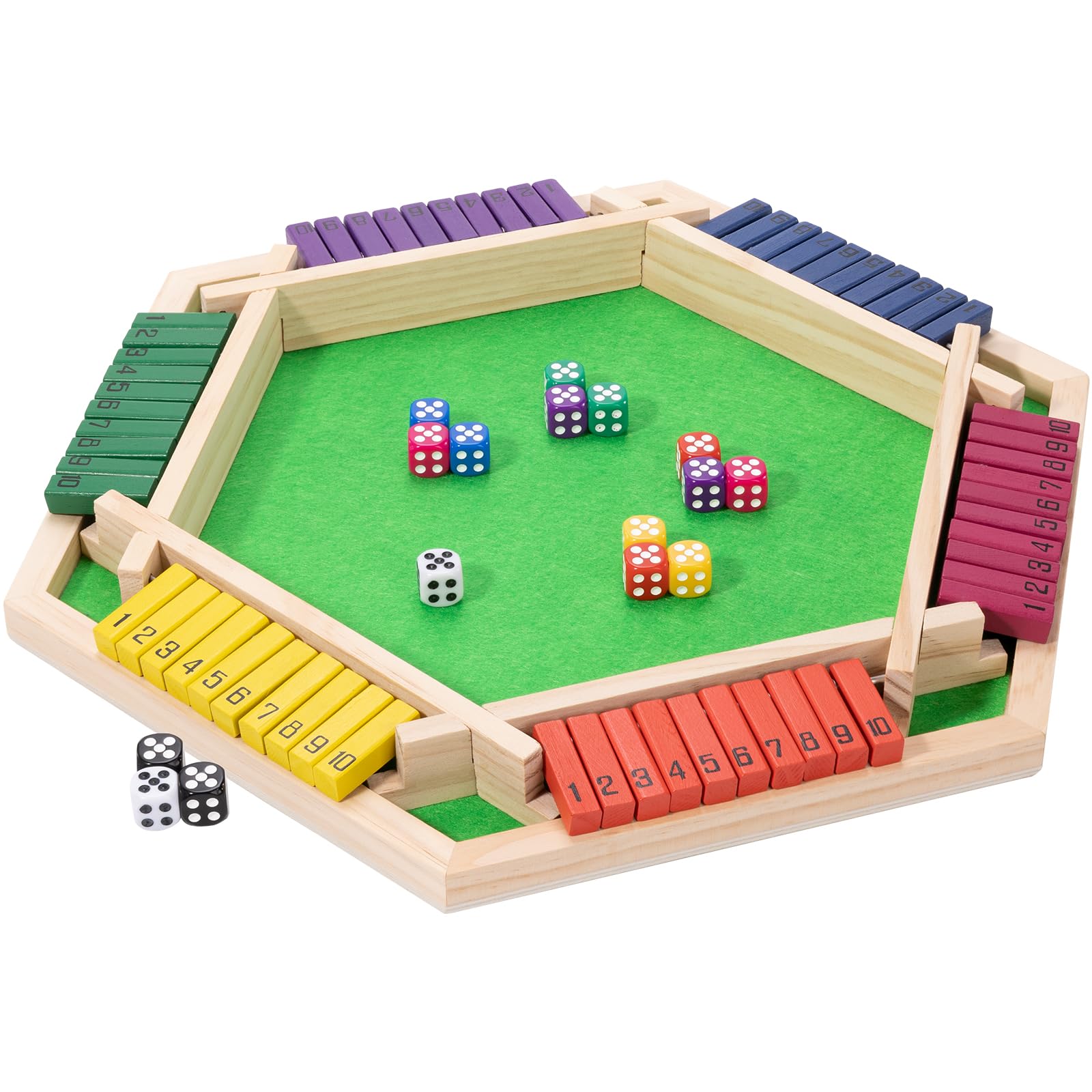 MNYUN Shut The Box large wooden board ready for family game night