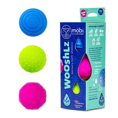 MÖBI Wooshlz bath shaker texture close-up for tactile exploration.