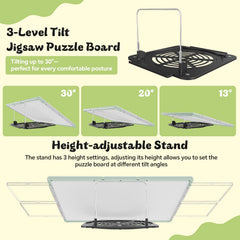 MobiPuzz four transparent sorting boxes with lids for organized pieces.