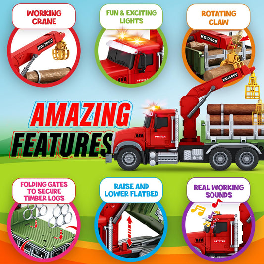 MOBIUS Timber Log Truck logs on the flatbed for realistic role-play scenarios
