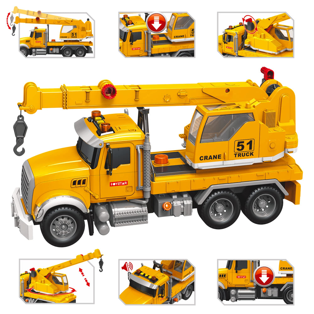 MOBIUS Toys crane truck rotating cabin demonstrates interactive construction play