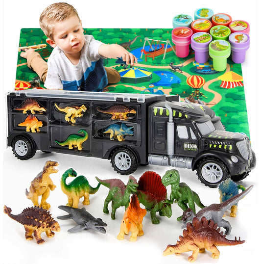 MOBIUS Toys Dinosaur Truck Carrier – a large, durable transporter perfect for imaginative journeys.