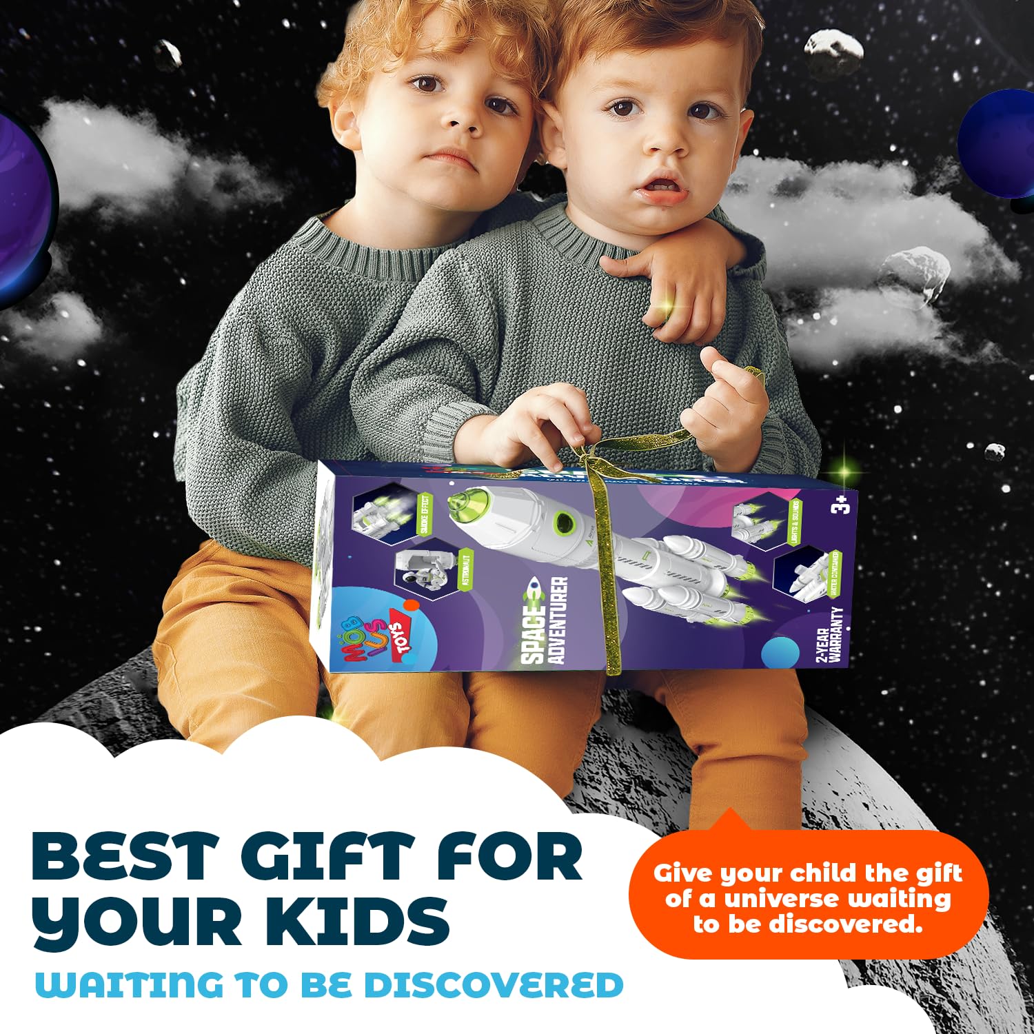 MOBIUS Toys Space Adventure Playset gift packaging perfect for birthdays.