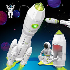 MOBIUS Toys Space Adventure Playset rocket ready for launch, fueling imaginative missions.