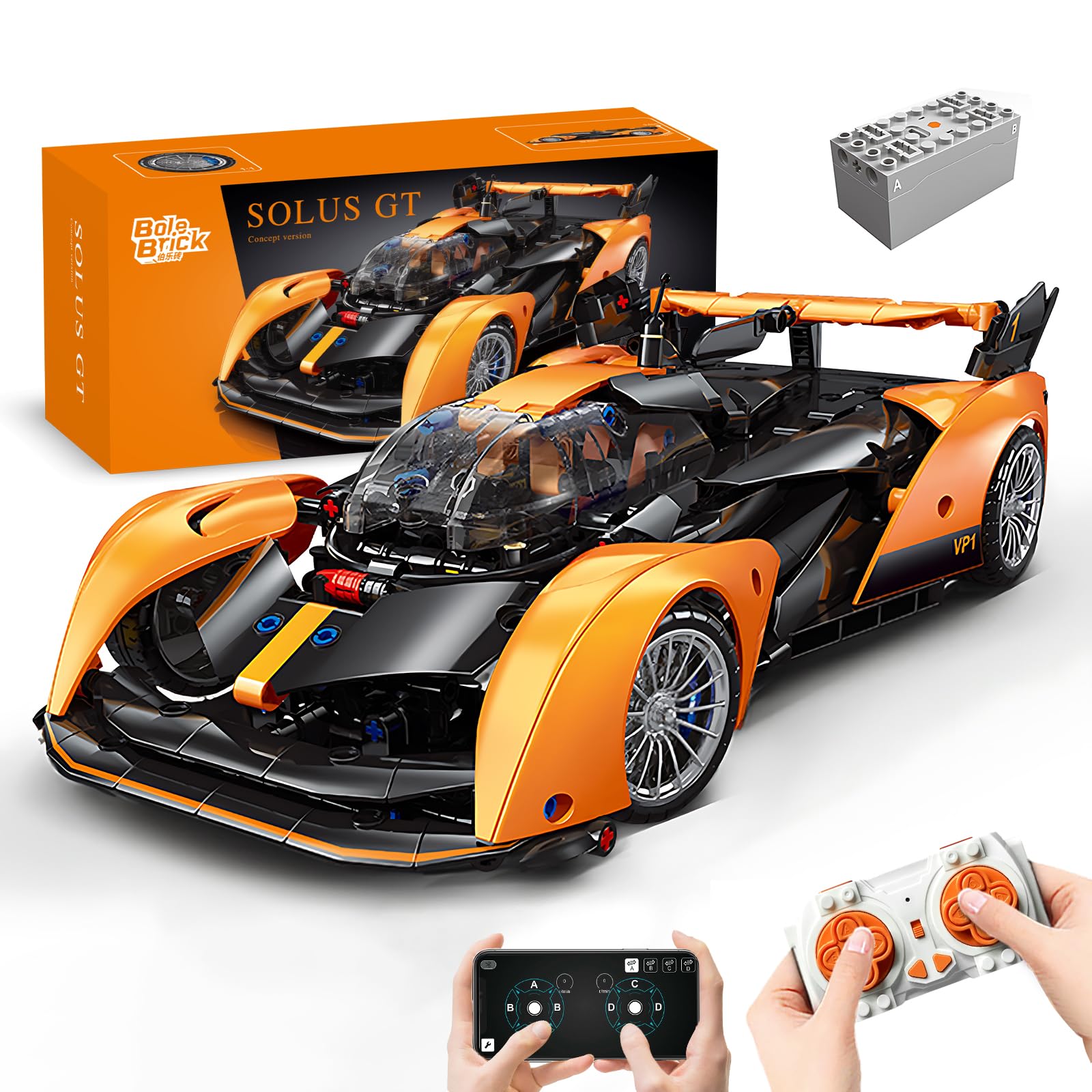 Solus GT front view by MOCBROPCS highlights sleek aerodynamics and collectible detailing