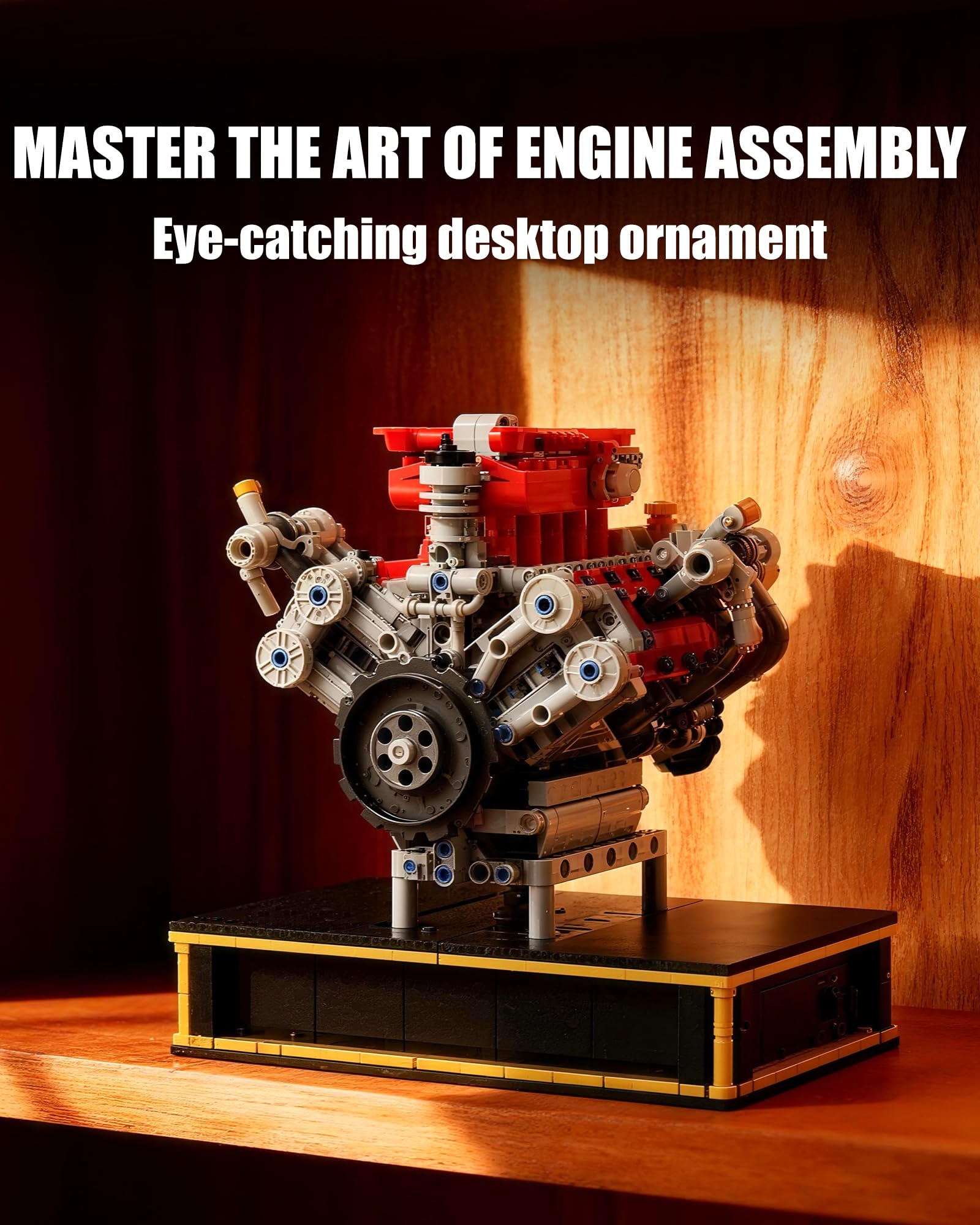 MOCBURIKU Mini V8 engine turbo detail for realistic engineering study.