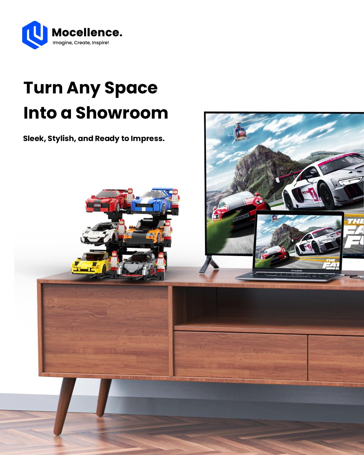 Mocellence assembly kit pieces shown for easy setup and customization