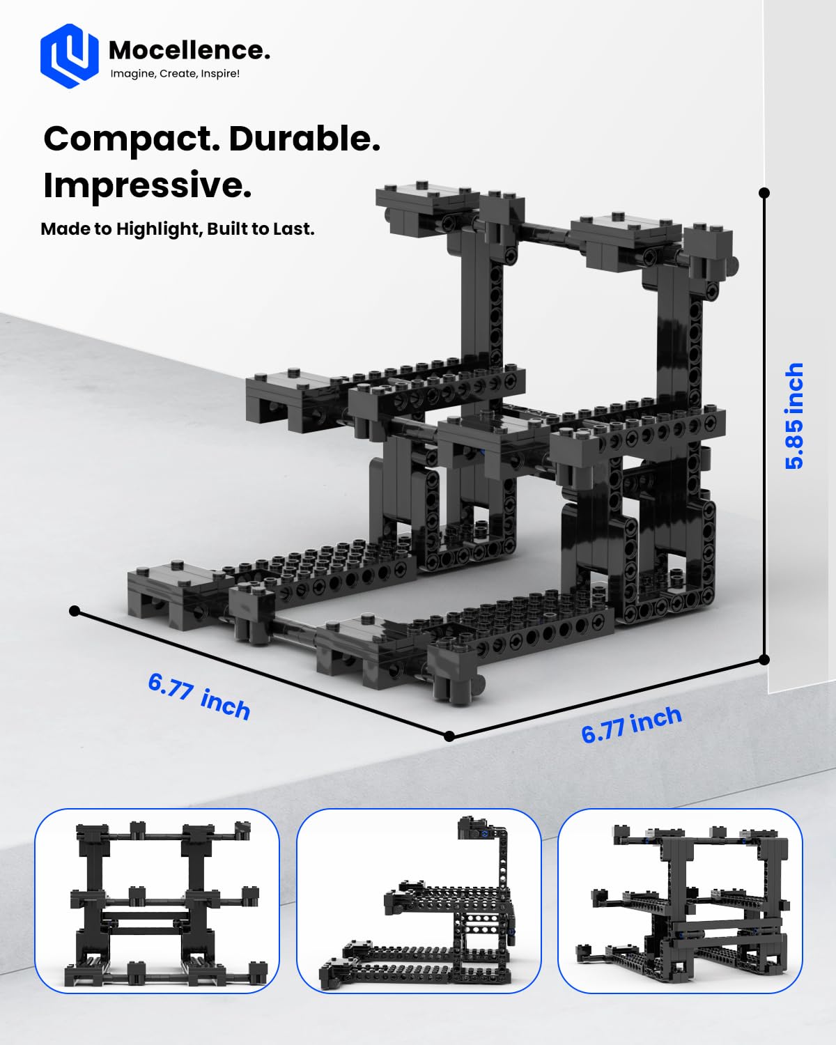 Mocellence durable clear design enhances display without clutter