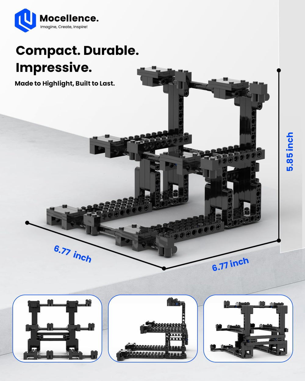 Mocellence durable clear design enhances display without clutter