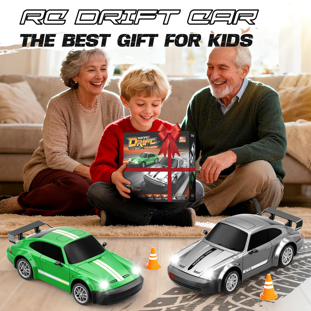 MOCOMI RC drift car 2.4GHz control ensures responsive, interference-free play.