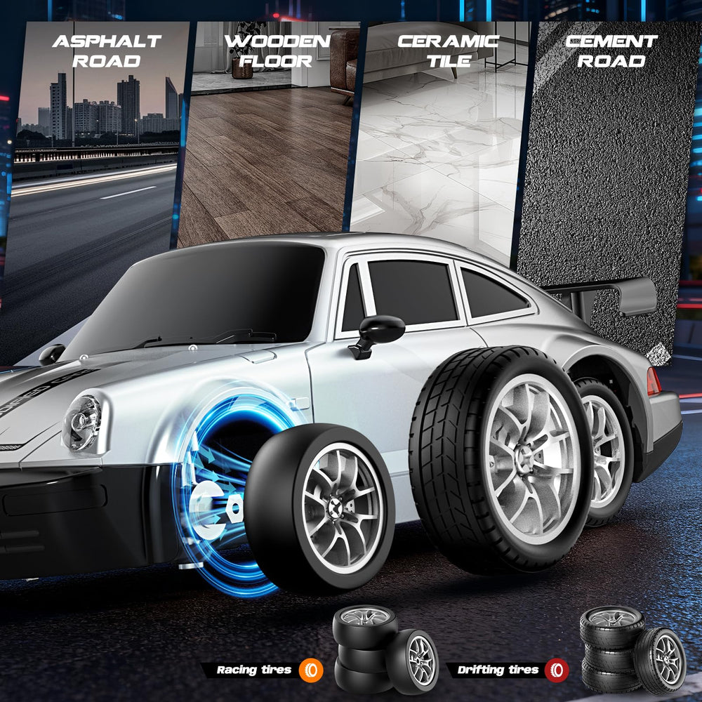 MOCOMI RC drift car 4WD delivers stable traction during racing.