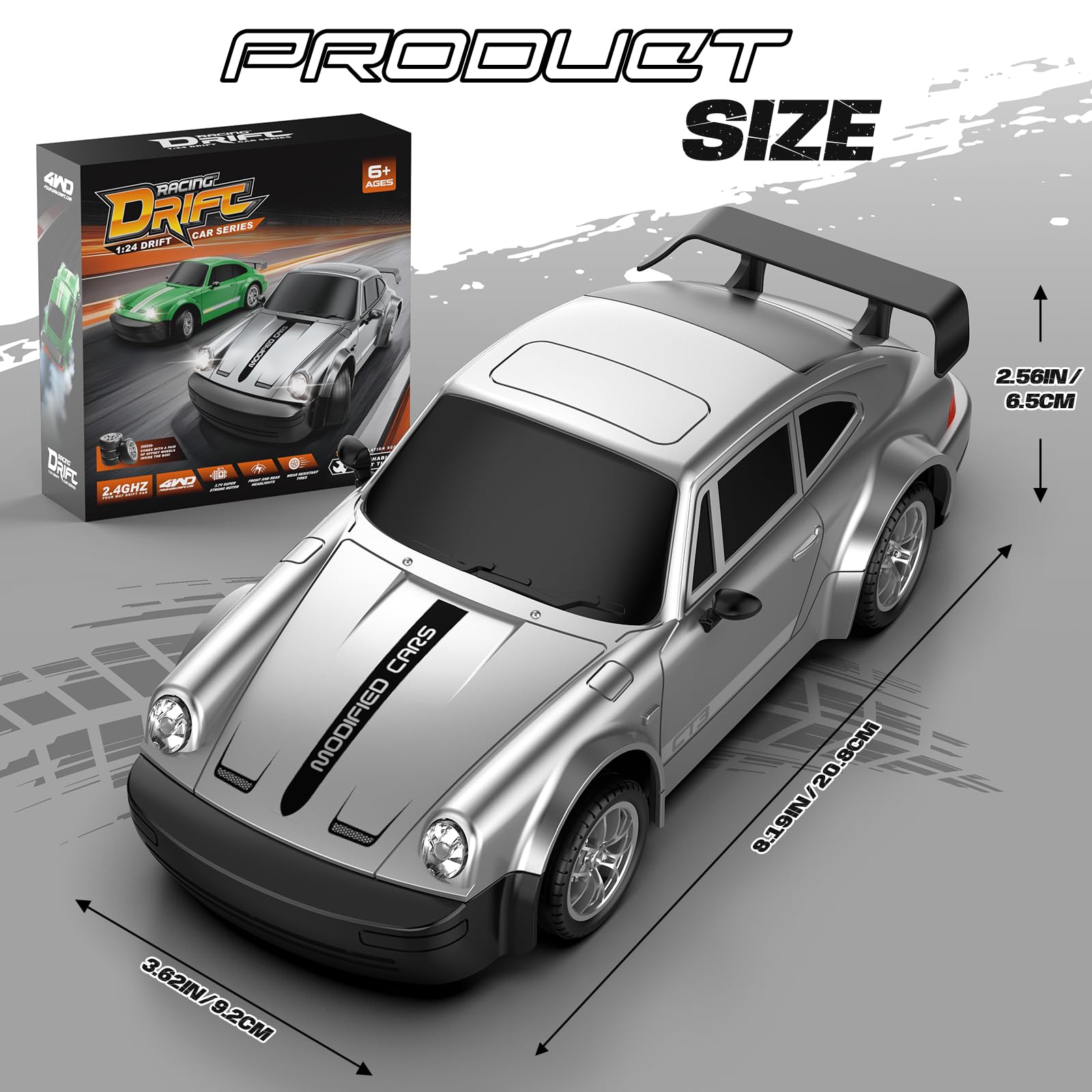 MOCOMI RC drift car durable ABS material for rugged fun.