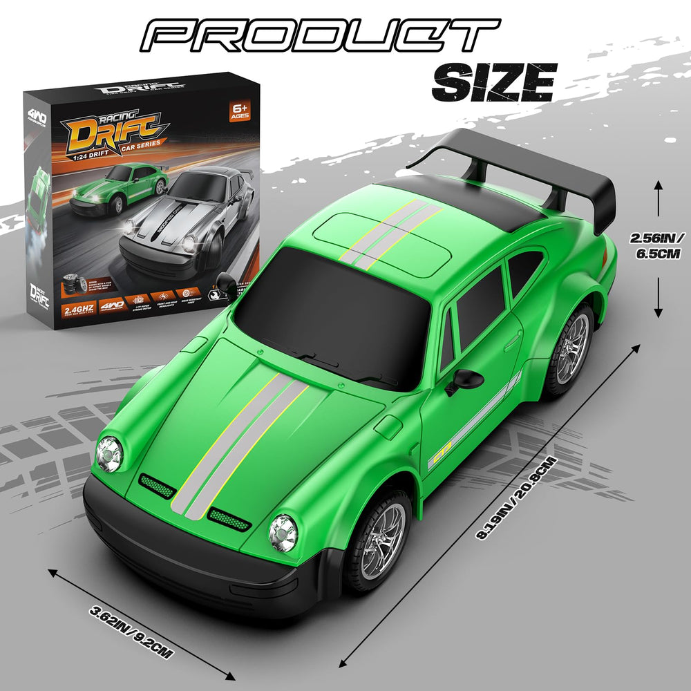 MOCOMI RC drift car in hand demonstrates portable, beginner-friendly size