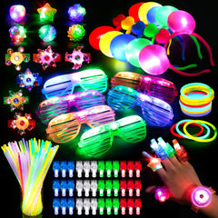 Mocoosy 103pcs glow sticks illuminate party space for kids and adults.