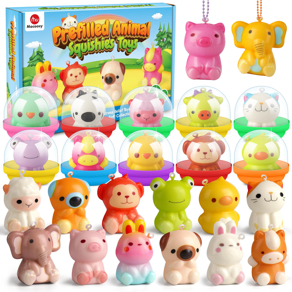 Mocoosy 24-pack squishy animals in capsules for playful, collectible fun