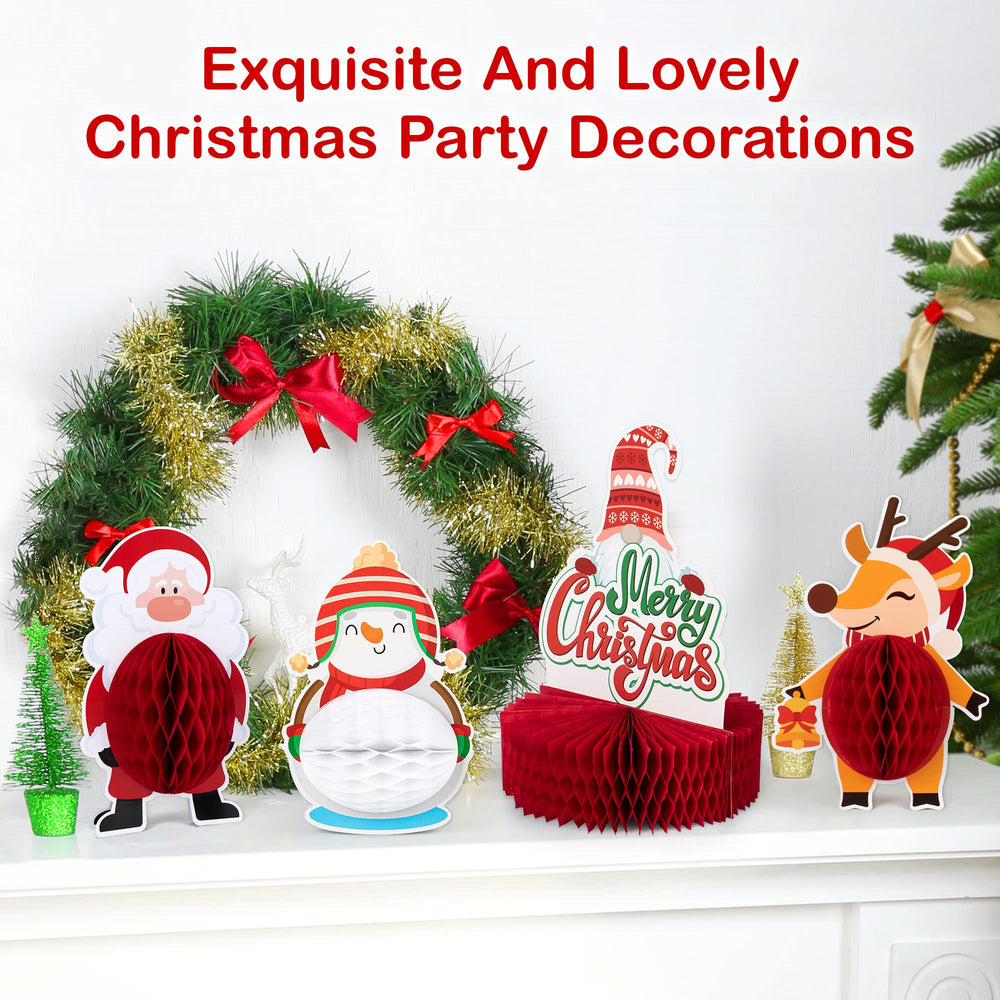 Mocoosy Christmas Tree honeycomb centerpiece provides bright celebration accents