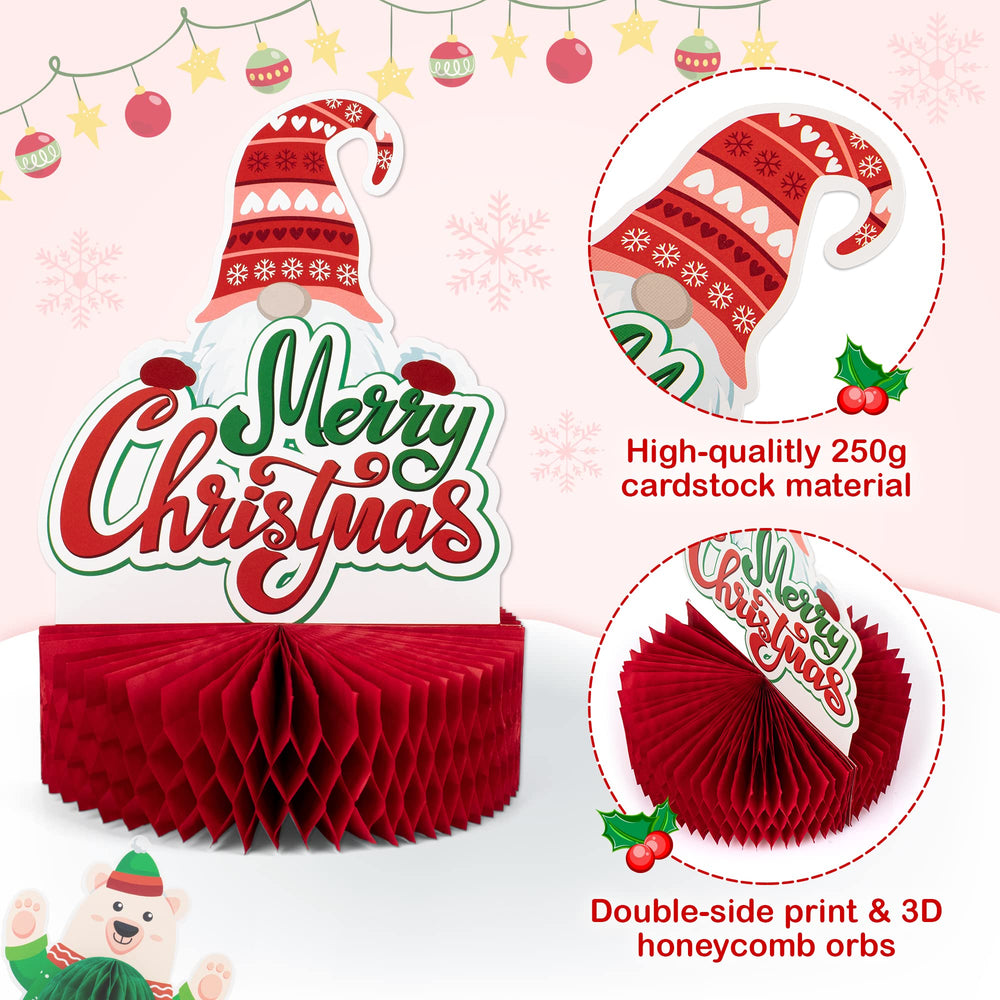 Mocoosy Gnome honeycomb centerpiece creates a whimsical holiday focal point