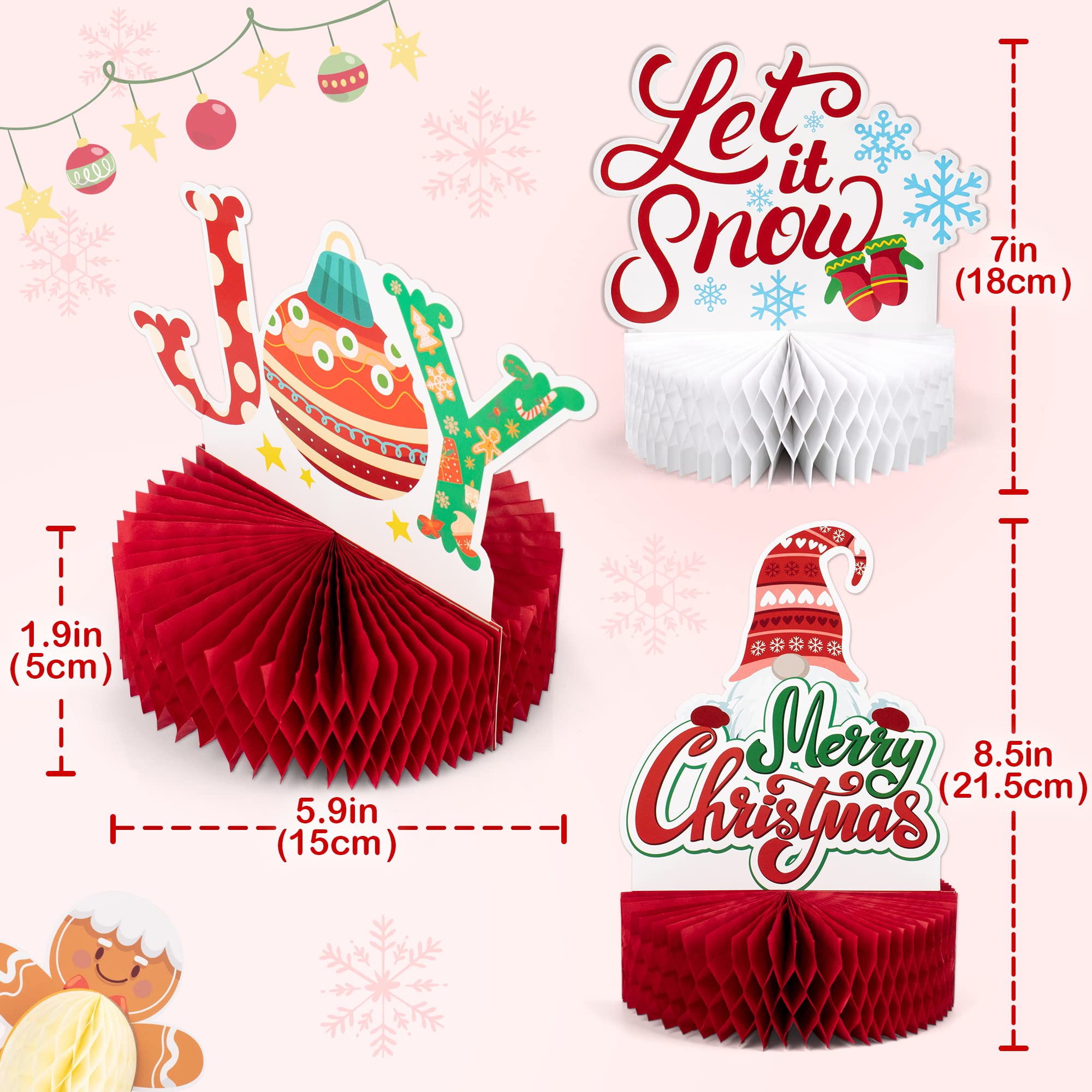 Mocoosy Let it Snow honeycomb centerpiece evokes playful winter vibes