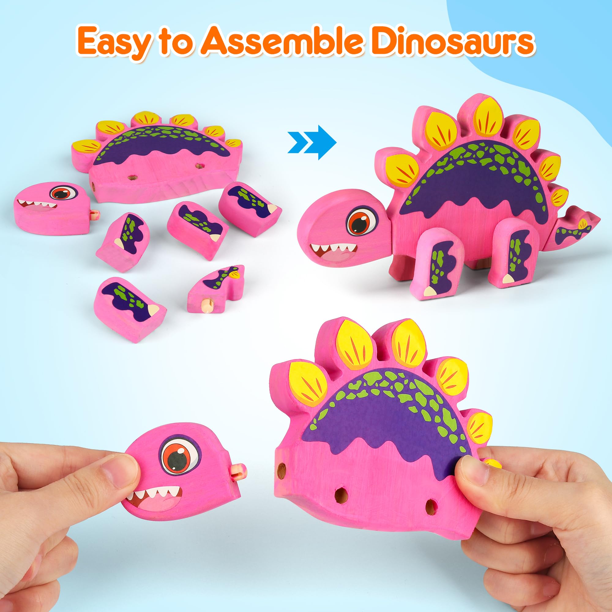Mocoosy dinosaur kit paint brushes enable precise coloring